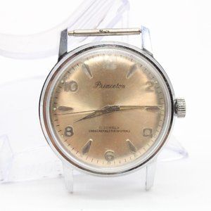 Vintage Princenton Automatic Watch Unisex Retro Silver Tone Stainless Steel